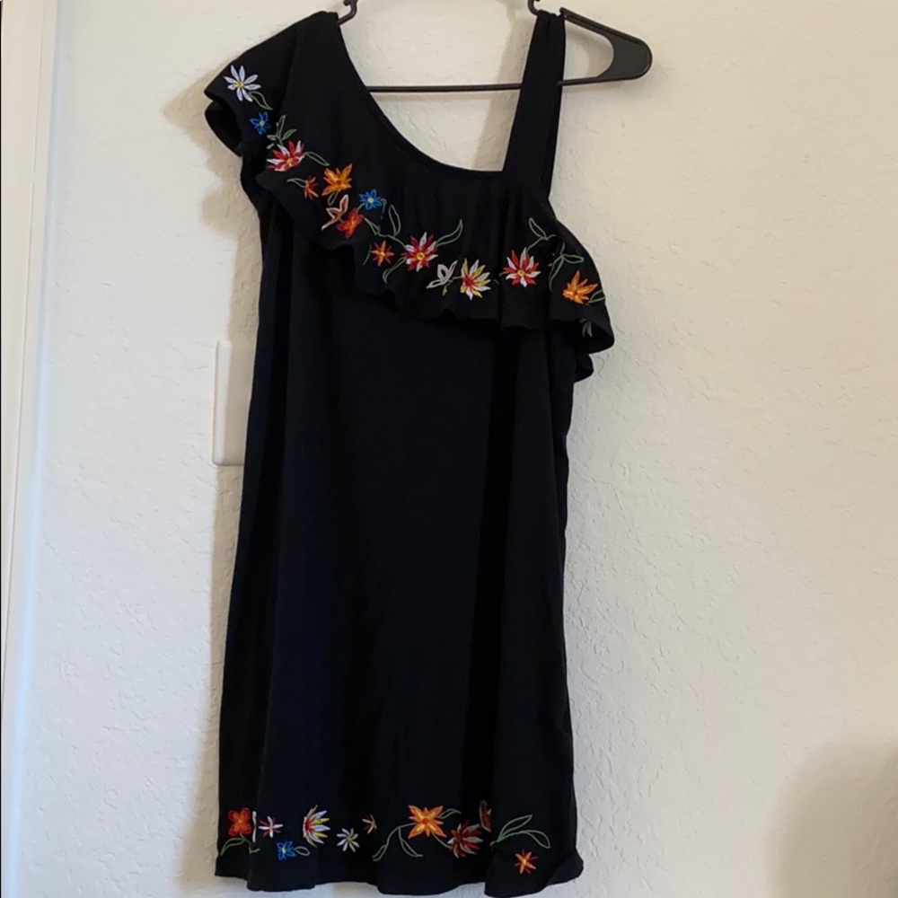 Asymmetrical floral dress